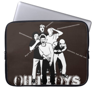 brown white OHH BOYS Cracking Up Laughing Laptop Sleeve