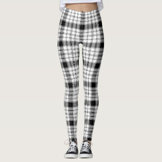 brown & white plaid leggings Leggings
