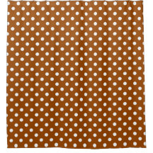 Brown White Polka Dots Design