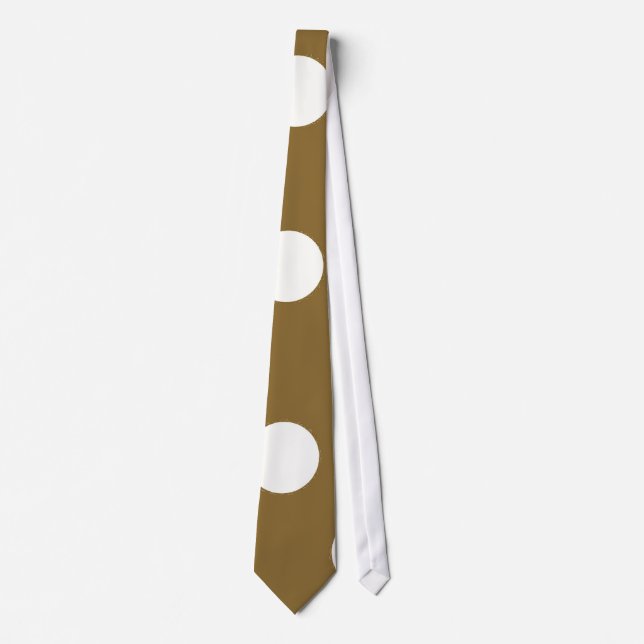 Brown & White Polka Dots Tie (Front)