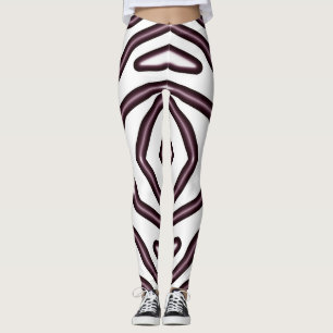 Brown & white seamless "Ratti_Creative_Arts" Leggi Leggings