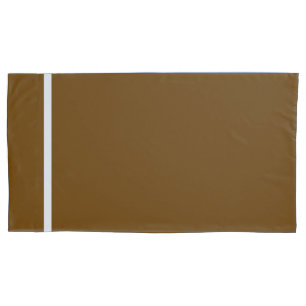 Brown + White Stripe Trim Pillowcase