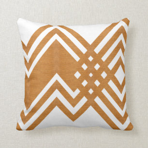 Brown & White Striped Decorative Accent Pillow