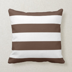 Brown & White Striped Pillow