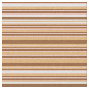Brown White Stripes Fabric