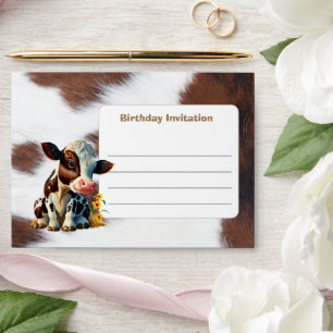 Brown White Sweet Cow birthday Envelope