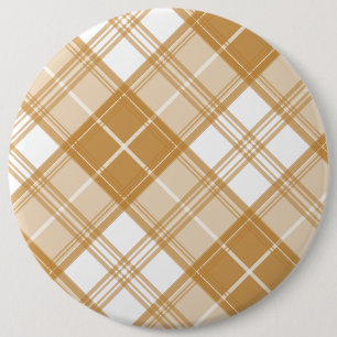Brown White Tartan Pattern yxm0uat9 6 Cm Round Badge