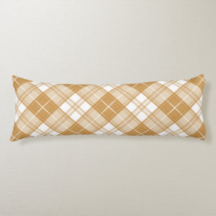 Brown White Tartan Pattern yxm0uat9 Body Cushion