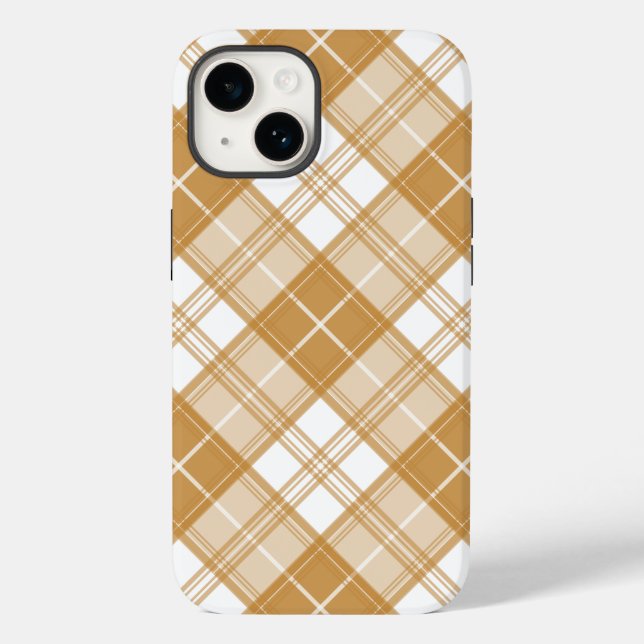 Brown White Tartan Pattern yxm0uat9 Case-Mate iPhone Case (Back)