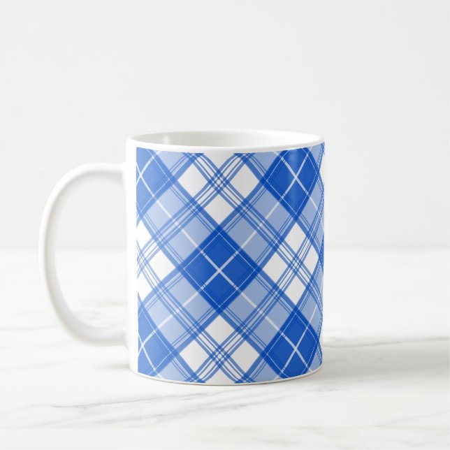 Brown White Tartan Pattern yxm0uat9 Coffee Mug (Left)