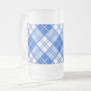 Brown White Tartan Pattern yxm0uat9 Frosted Glass Beer Mug