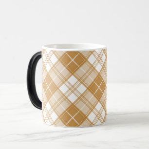 Brown White Tartan Pattern yxm0uat9  Magic Mug