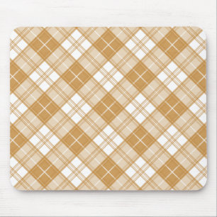 Brown White Tartan Pattern yxm0uat9 Mouse Mat