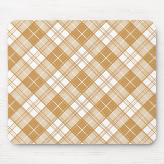 Brown White Tartan Pattern yxm0uat9 Mouse Mat (Front)