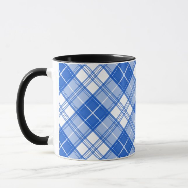 Brown White Tartan Pattern yxm0uat9 Mug (Left)