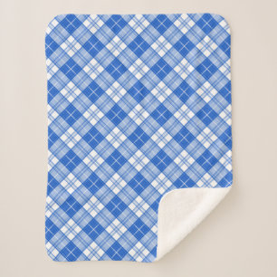 Brown White Tartan Pattern yxm0uat9 Sherpa Blanket
