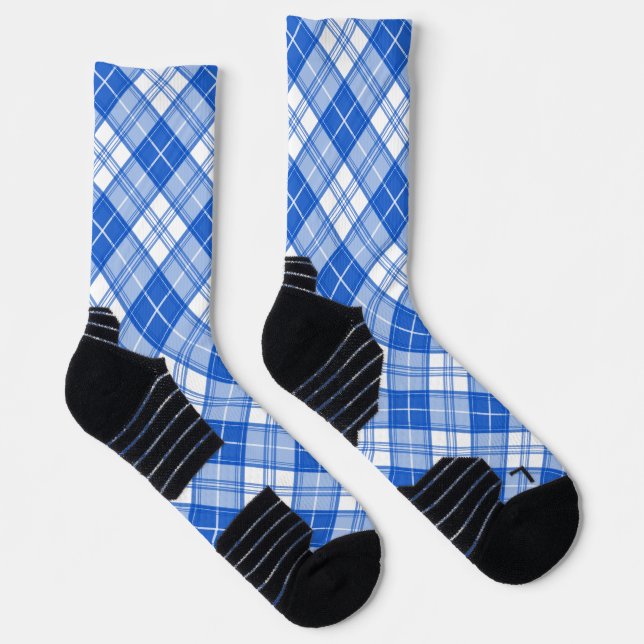 Brown White Tartan Pattern yxm0uat9 Socks (Right)