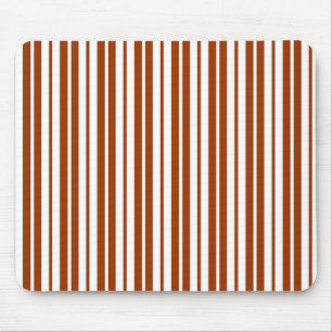 Brown White Vertical Stripes Pattern Mouse Mat
