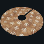 Brown White Winter Snowflakes Christmas Brushed Polyester Tree Skirt<br><div class="desc">Brown White Winter Snowflakes Christmas</div>