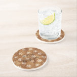 Brown White Winter Snowflakes Christmas Coaster<br><div class="desc">Brown White Winter Snowflakes Christmas</div>