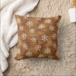 Brown White Winter Snowflakes Christmas Cushion<br><div class="desc">Brown White Winter Snowflakes Christmas</div>