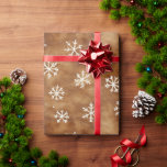 Brown White Winter Snowflakes Christmas Wrapping Paper<br><div class="desc">Brown White Winter Snowflakes Christmas</div>