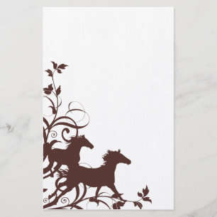 Brown Wild Horses Stationery