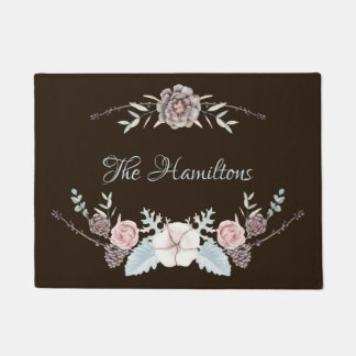 Brown Winter Foliage Personalised Doormat