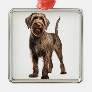 BROWN WIREHAIRED POINTING GRIFFON DOG METAL TREE DECORATION