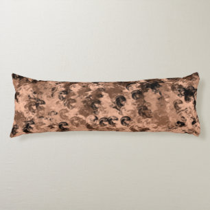 Brown With Black Abstract Pattern Design Body Cushion