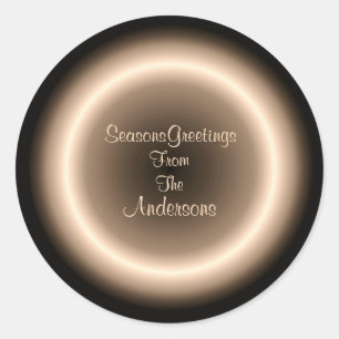 Brown with Cream Illuminated Circle Xmas Seal