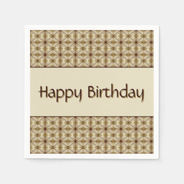 Brown With Gold Patterned Napkin (Front)