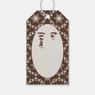 Brown with Snowflakes Christmas Gift Tag