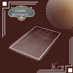 Brown with White Border Bath Mat