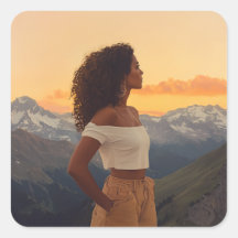 Brown Woman Overlooking the Mountains
