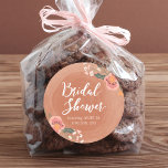 Brown Wood and Floral Rustic Bridal Shower Classic Round Sticker<br><div class="desc">This round rustic Bridal Shower sticker features lovely floral against a brown wood pattern background. They're perfect for a country bridal shower. Use it to seal your envelopes, favour bags or for decoration. Check out other matching rustic bridal shower items including invitations here http://www.zazzle.com/collections/brown_wood_rustic_floral_wedding_collection-119146535042869019?rf=238364477188679314 Personalise it with your details by...</div>