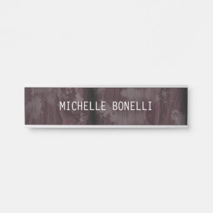 Brown Wood Design Background Plain Legible Modern Door Sign