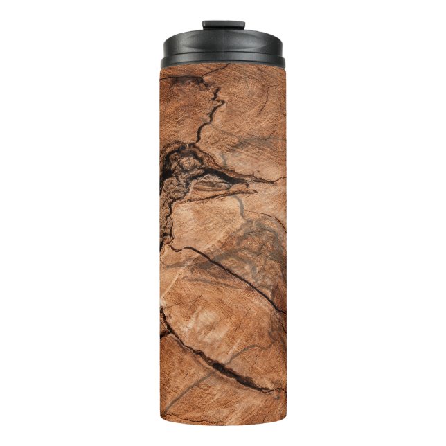 Brown Wood Design Thermal Tumbler (Front)