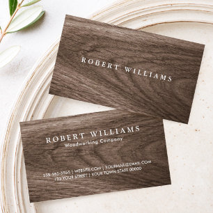 Brown wood elegant stylish professional business card