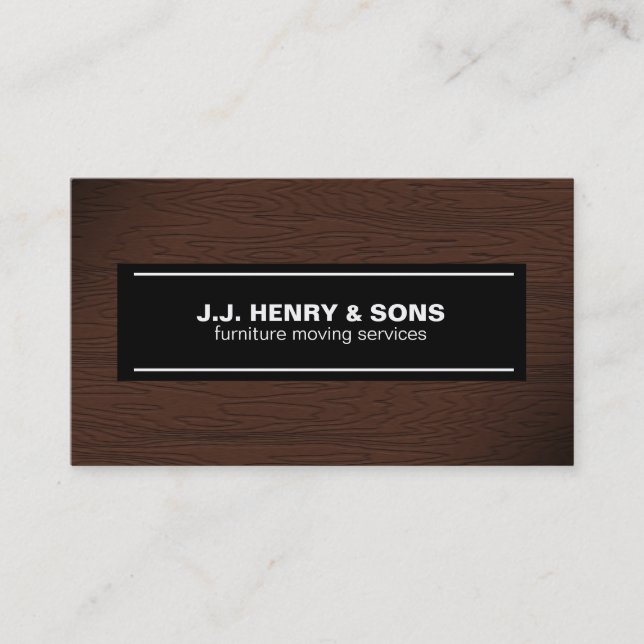 Brown Wood Grain Business Card (Front)
