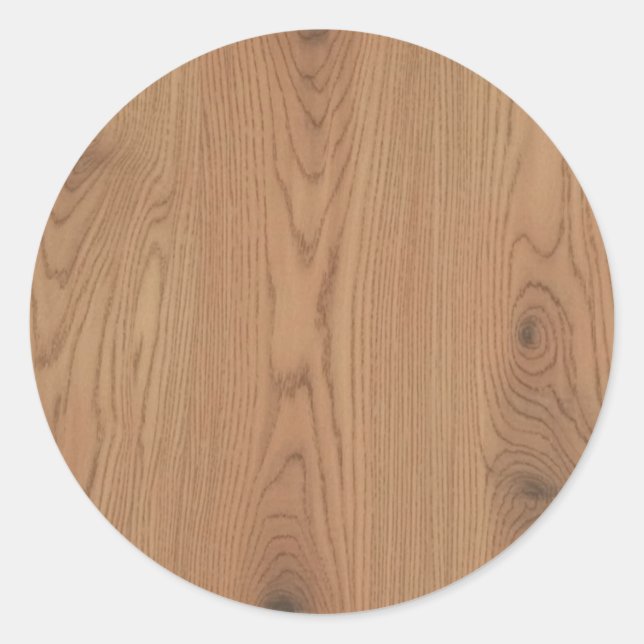  Brown Wood Grain Classic Round Sticker (Front)