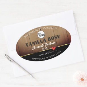 Brown Wood Grain Product Packaging Labels Logo