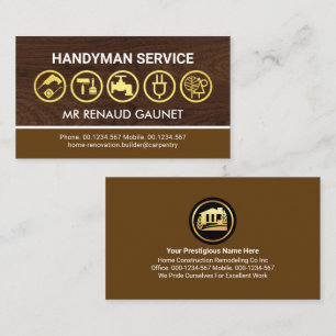 Brown Wood Layers Home Builder Business Card