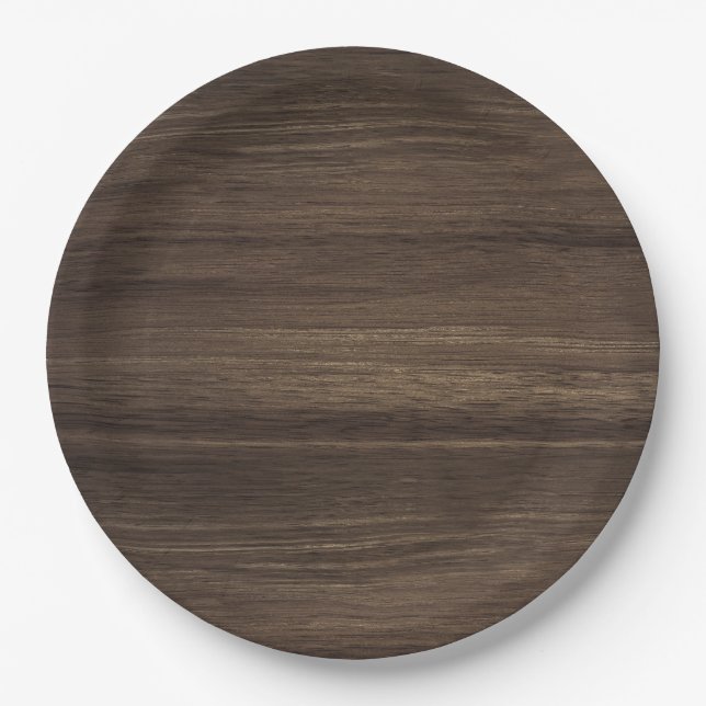 Brown Wood Paper Plate (Front)