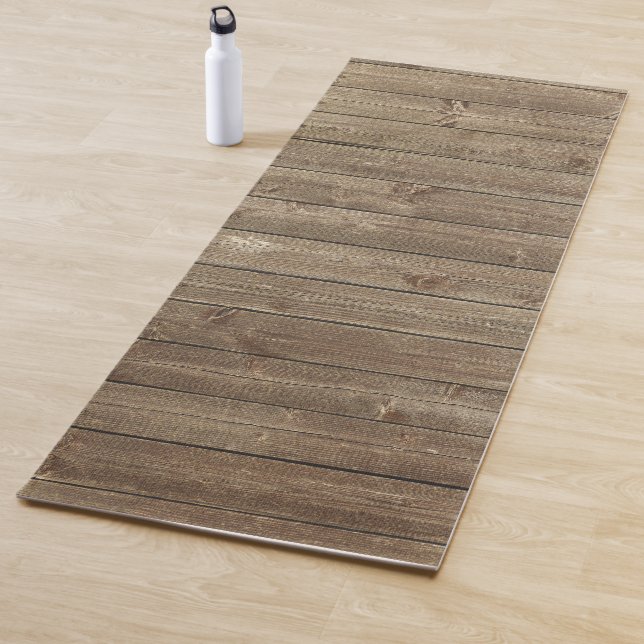 Brown Wood Pattern Nature  Yoga Mat (In Situ)