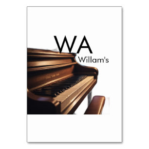 Brown wood piano table keys monogram name number