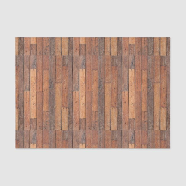 Brown Wood Planks Pattern Tissue Paper (Front)