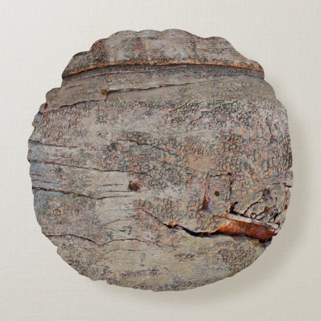 Brown wood round cushion (Front)