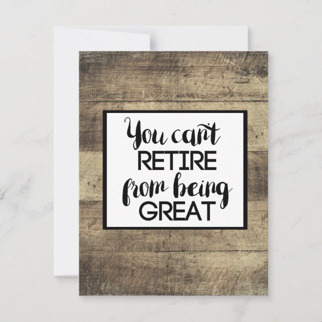 Brown Wood Rustic Retirement Flat Card (Front)