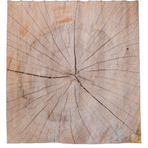 Brown wood slab shower curtain